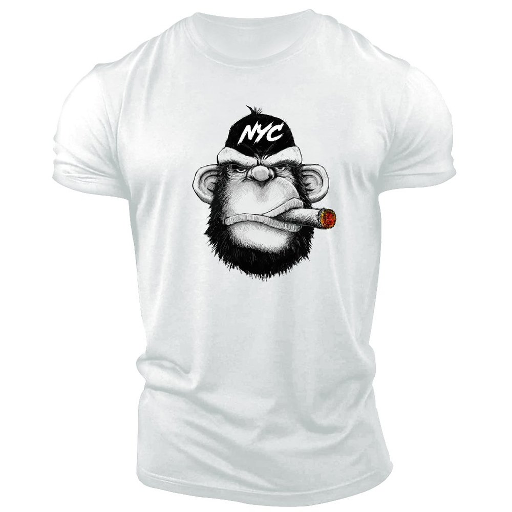 NYC Gorilla Smoking Cigar - Men's T-shirt